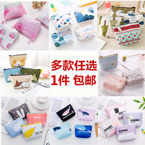 Korean version of the simple coin coin purse coin bag female student canvas cute key bag mini clutch small wallet