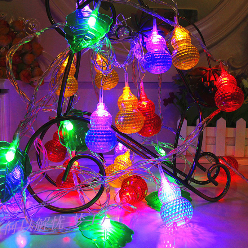 Bobo light string light string gourd small lantern full of stars to decorate the room led colorful color-changing stars plug-in festival