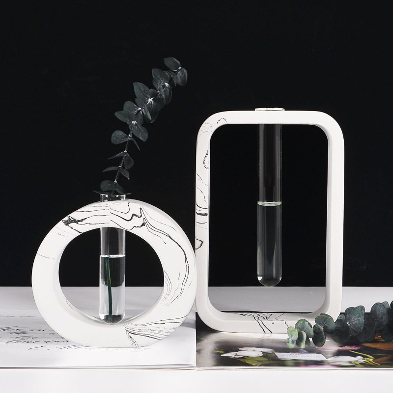 Nordic Light Lavish Wind Test Tube Transparent Glass Vase Pendulum Pieces Living Room Dry Flower Flower Arranger Decorative creative minimalist water raising-Taobao