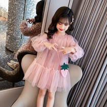 UK Next Kiss2020 new fashion girls dress Western style long-sleeved autumn princess mesh skirt tide