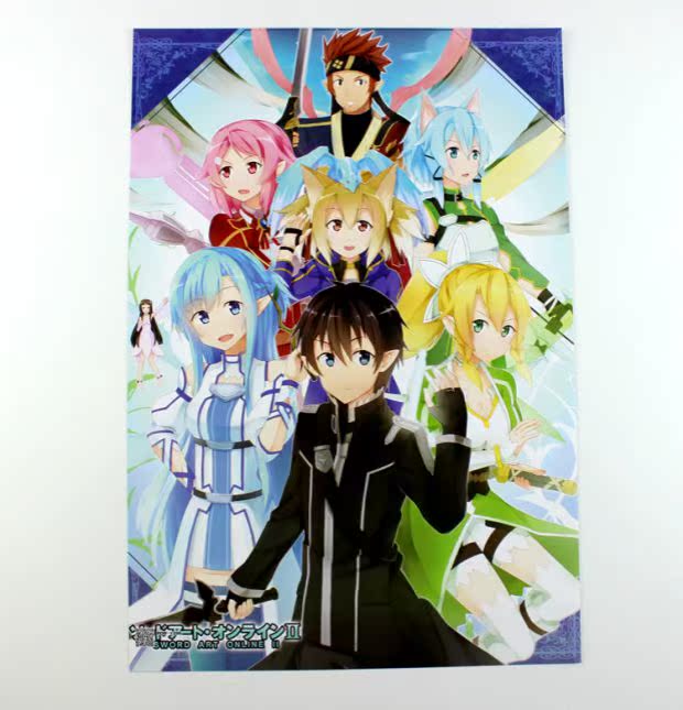 Sword Art Online Kirito Swordsman Poster lớn Nhật Bản Anime Anime Hình nền ngoại vi Sticker hinh dan cute