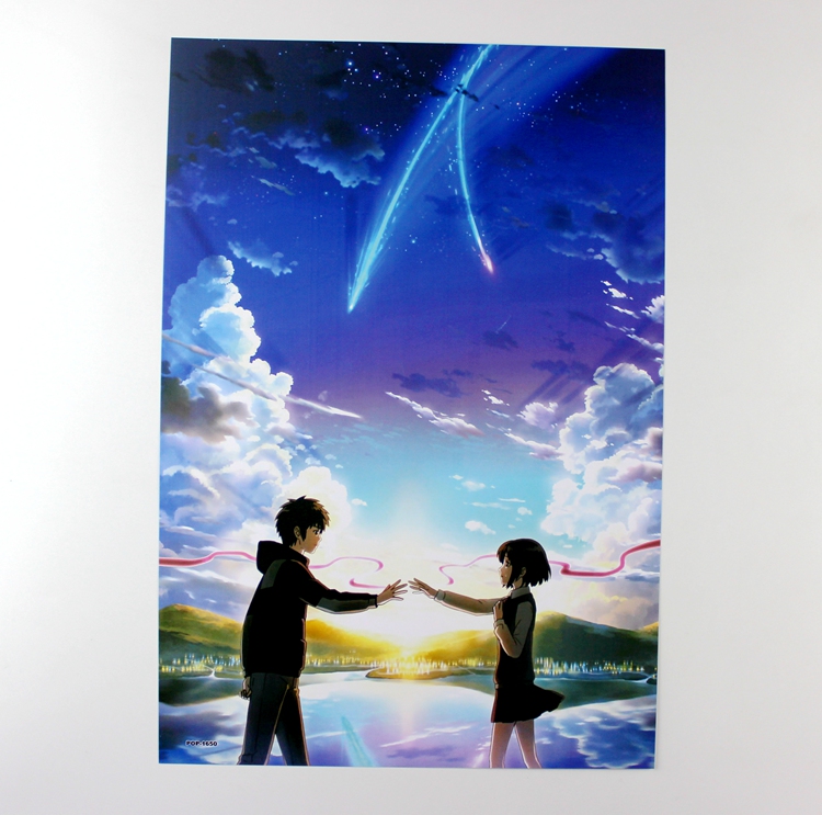 Tên của bạn Lihua 泷 Ba lá 8 embossed poster phim hoạt hình Nhật Bản anime tường stickers mural dán những hình dán cute