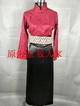 Tibetan clothing Tibetan womens skirt Tibetan skirt female Tibetan skirt female pot Zhuang dance dress female black