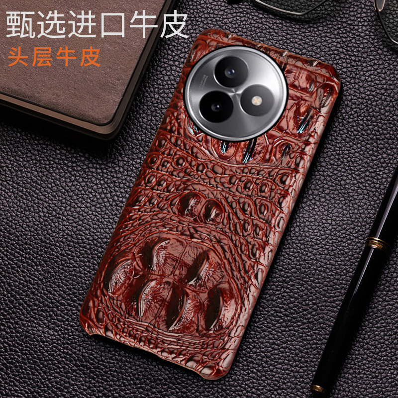 Suitable for Redmi K80 Extreme Edition Phone Case, Crocodile Skull Leather Half-Cover Anti-Drop Leather Case, K80 Ultra Ultra-Thin Genuine Leather Protective Case, Redmi K80 Pro Champion Edition High-End Genuine Leather Case