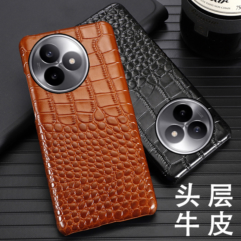 Suitable for Redmi K80 Extreme Edition Mobile Phone Case, Crocodile Pattern Cowhide Semi-Covered Anti-Fall Leather Case, K80 Ultra Ultra-Thin Genuine Leather Protective Case, Redmi K80 Pro Champion Edition High-End Genuine Leather Case for Men and Women