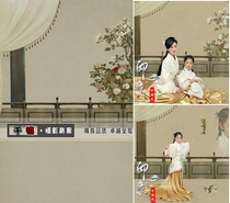 Photo studio costume photo theme background ancient style Chinese style Hanfu parent-child photo photography background cloth Shengqing