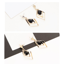 Net red diamond earrings Korean celebrities temperament geometric atmosphere earrings simple Joker long earrings no ear hole female