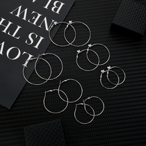 Korean temperament Tide people Joker earrings European and American exaggerated simple size circle earrings earrings ear clip earrings earrings ear clip earrings female