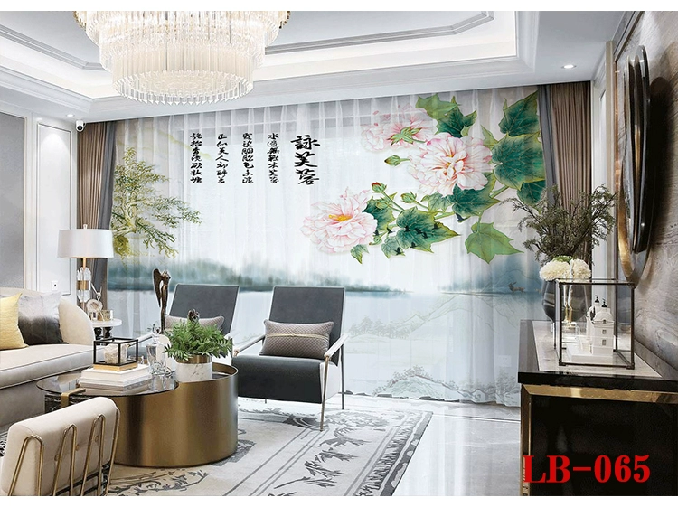 Hiện đại mới Trung Quốc mực vẽ tranh phong cảnh phòng khách nghiên cứu phòng ngủ cao cấp tên rèm rèm phần màn màn - Phụ kiện rèm cửa