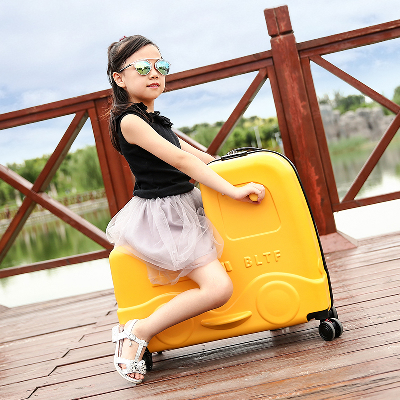 Children's luggage can sit riding trolley case girl child cute luggage baby suitcase