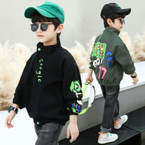 Boy jacket jacket pure cotton spring autumn 2022 new childrens spring clothes clothes handsome boy blouses foreign air Han version