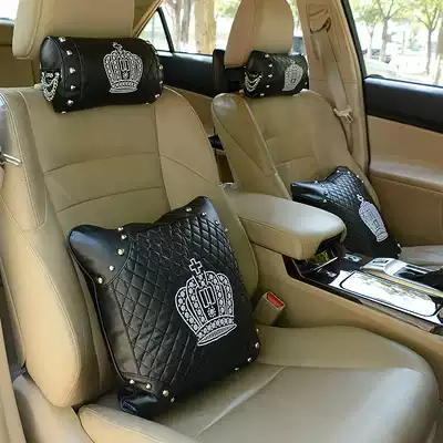 Crown car tissue box sanitary paper box headrest pillow shoulder protection CD disc bag personality car interior accessories