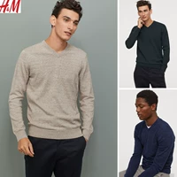 Áo len nam thoải mái cho nam 2019 Áo len dài mùa thu mới cho nam Áo thun cotton cổ chữ V mịn - Hàng dệt kim quần jean nam