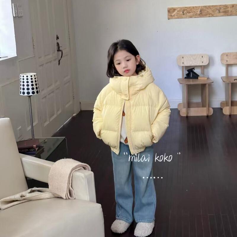 Milaikoko Children's Clothing 2024 Winter Style Girls' Korean Style Short Hooded down Jacket White Duck down 1188116