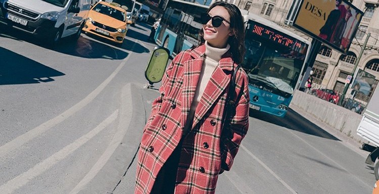 2018 phiên bản Hàn Quốc mới của gió đại học retro dài đến đầu gối áo len dày nữ mùa đông áo khoác lửng mẫu áo dạ ngắn đẹp 2021