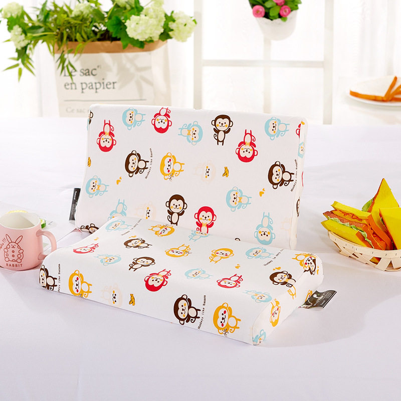 Children's latex pillow Thailand imported natural latex anti-mite rubber cervical spine sleep memory pillow