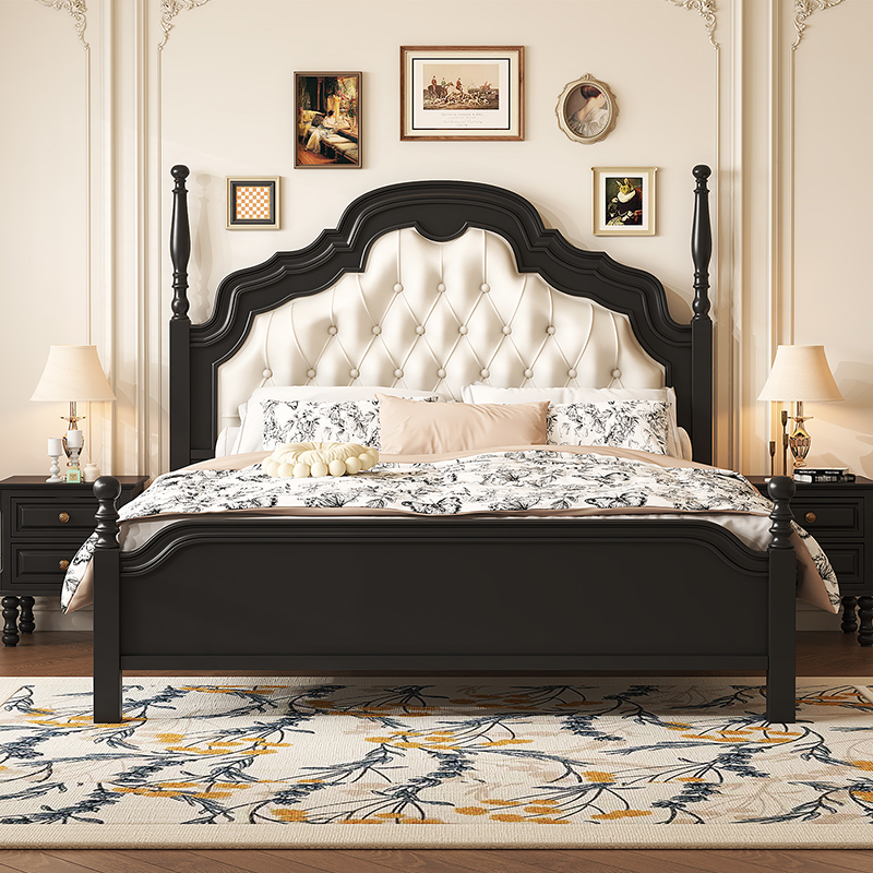 探寻复古风潮:法式仿古实木床1.8米1.5双人床