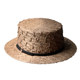 New Summer Raffia Small Top Hat for Women, Flat-Top Straw Hat with Small Brim, Hand-Woven Sun Protection Beach Hat