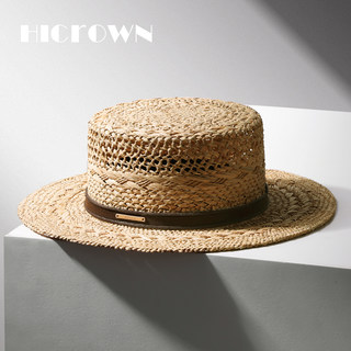 Summer New Style Raffia Straw Hollow Hand-Woven Flat-Top Hat with Wide Brim for Sun Protection, Vacation, Travel, French Beach Style