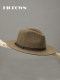 New autumn and winter men's classic retro herringbone wool flat brim hat casual fashion large head hat