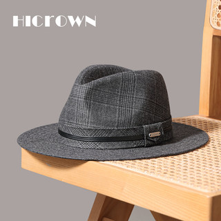 New Autumn and Winter Men's Wool Panama Hat with Flat Brim, Casual and Fashionable British Style Large Head Circumference Hat for Middle-Aged and Elderly People