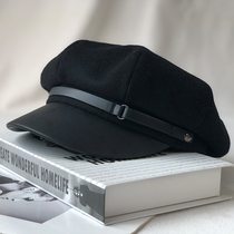 INS street shot wool big head circumference octagonal hat female autumn and winter newsboy duck tongue beret versatile face small tide leisure