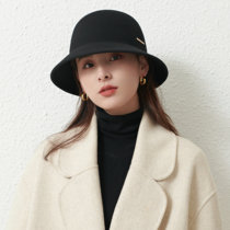 Autumn and winter new hat female wool wool light plate fisherman hat beggar hat topper small pot hat retro simple and versatile