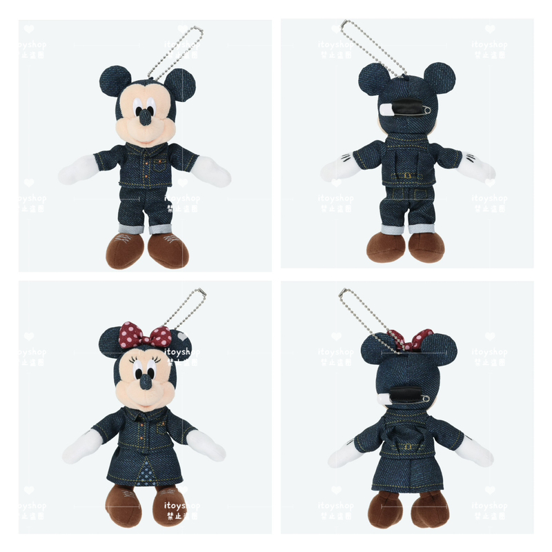 Tokyo Disney Mickey Minnie Denim Retro Pendant Limited Edition Merchandise Bag Charm Tokyo Disney Mickey Minnie Denim Retro Pendant Limited Edition Merchandise Bag Charm