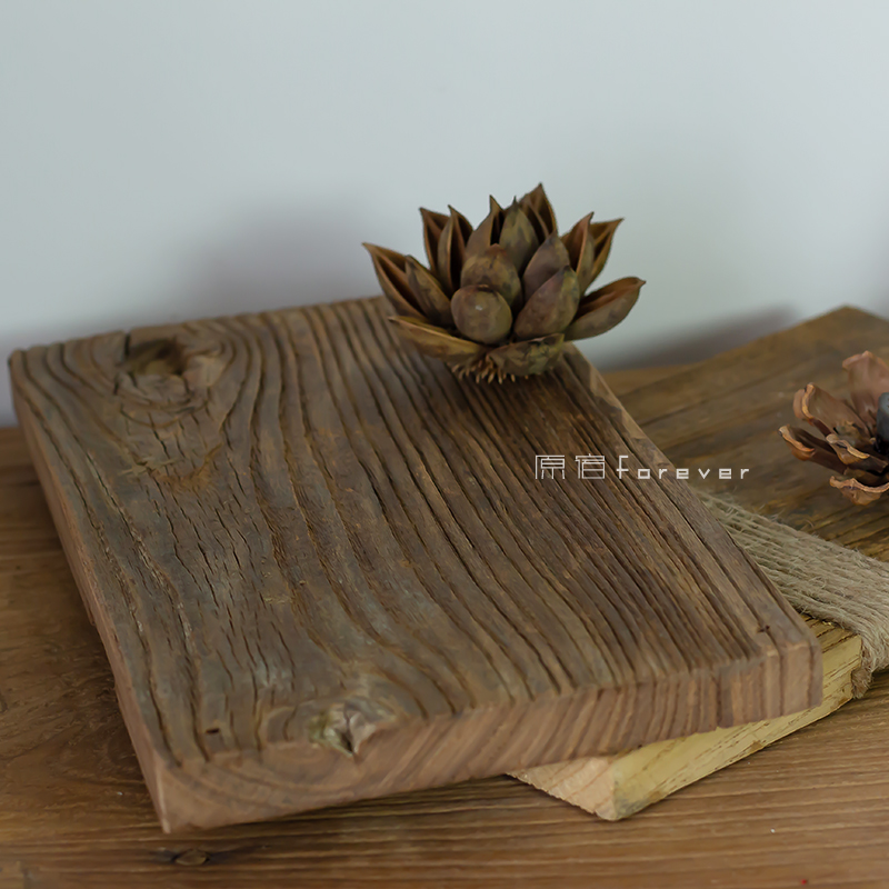 Old elm wood board solid wood board rustic style retro homestay decoration photography props log wall hanging pieces wood tray ornaments