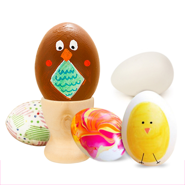 Children's HANDMADE DIY cartoon hand-painted egg Easter Egg Kindergarten white mold hand-painted painted egg toy
