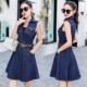 2024 Denim Dress Slim Fit Summer Women's Fat MM Thin Sleeveless Waist Vest A-Line Denim Skirt Trendy