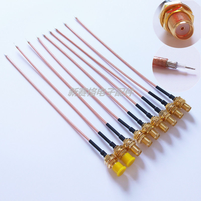 SMA female connection line SMA (outer screw inner hole) silver-plated extension line tail end tin antenna connection line