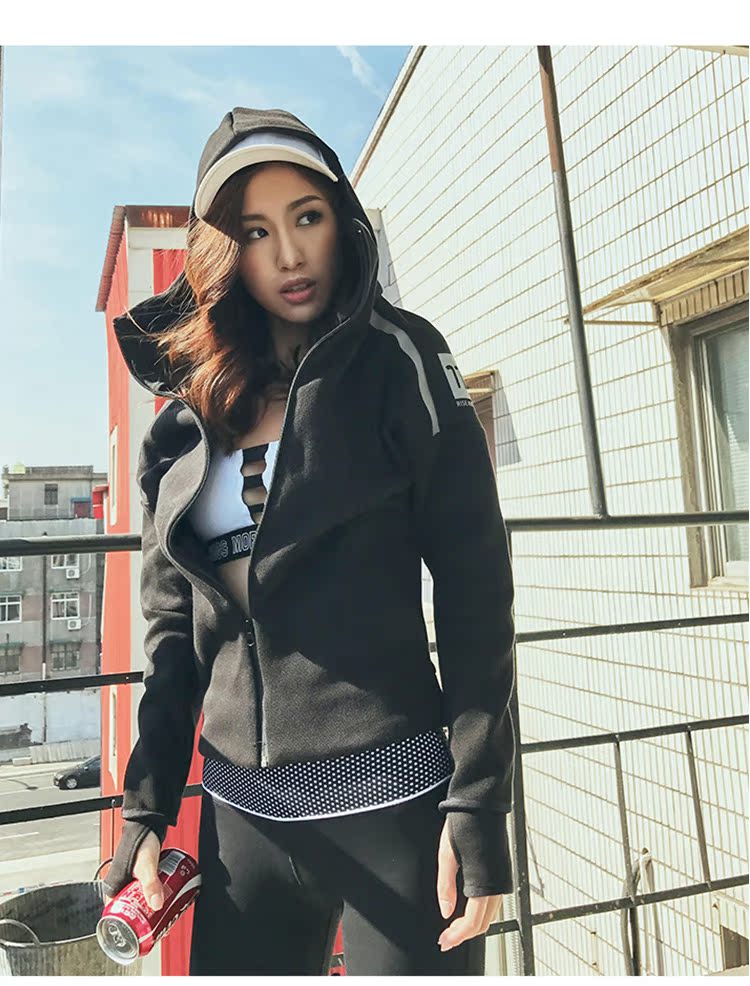 Strange cô gái áo khoác thể thao nữ dây kéo trùm đầu chống gió Slim tập thể dục chạy bình thường áo khoác áo khoác thể thao nữ