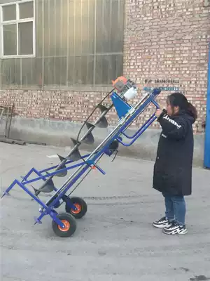 Pile core digging tool hand push belt bracket cleaning pile mud digging machine electric chain lifting pile hole soil extraction drilling machine