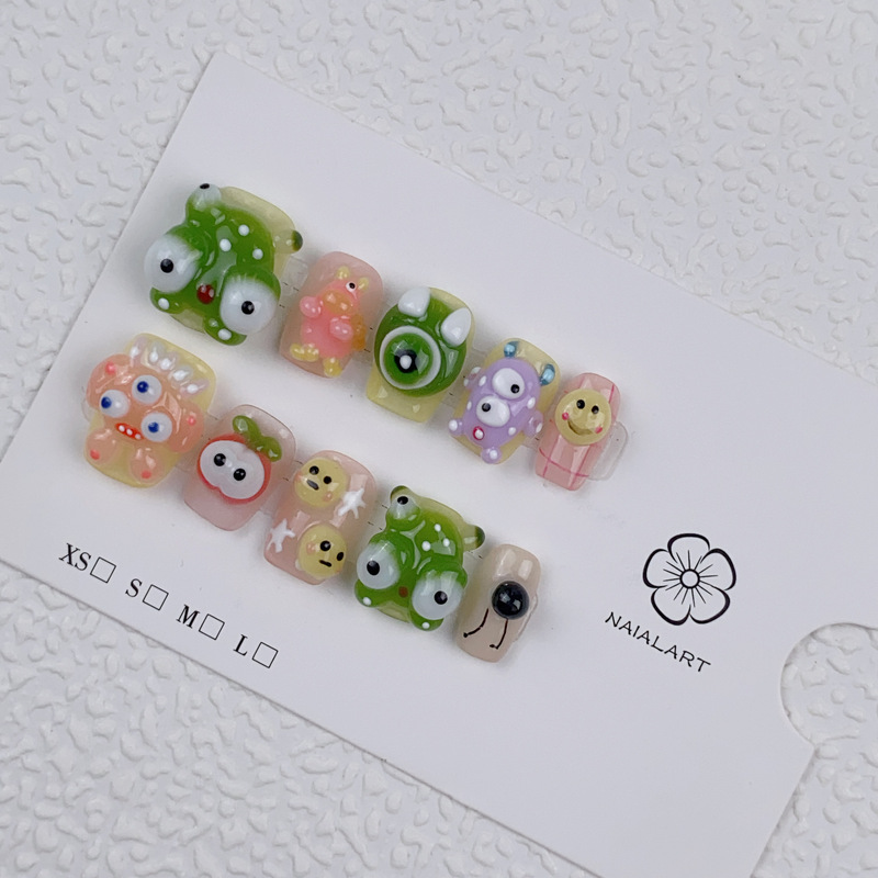 Wearable Frog Squishy Toy, Cute Cartoon 3D Animal, Daily Nail Art Stickers, Fun and Detachable