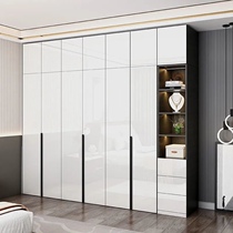 Wardrobe Minimalist Modern Light Lavish Bright Light Cabinet Home Bedroom Grilled Lacquer 46 Eight Doors With Makeup Table Combined Large Closet
