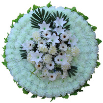 Manufacturers direct sales simulation of the flower funeral decoration flower diameter 1 meter silk wreath sacrifice fake wreath memorial flower