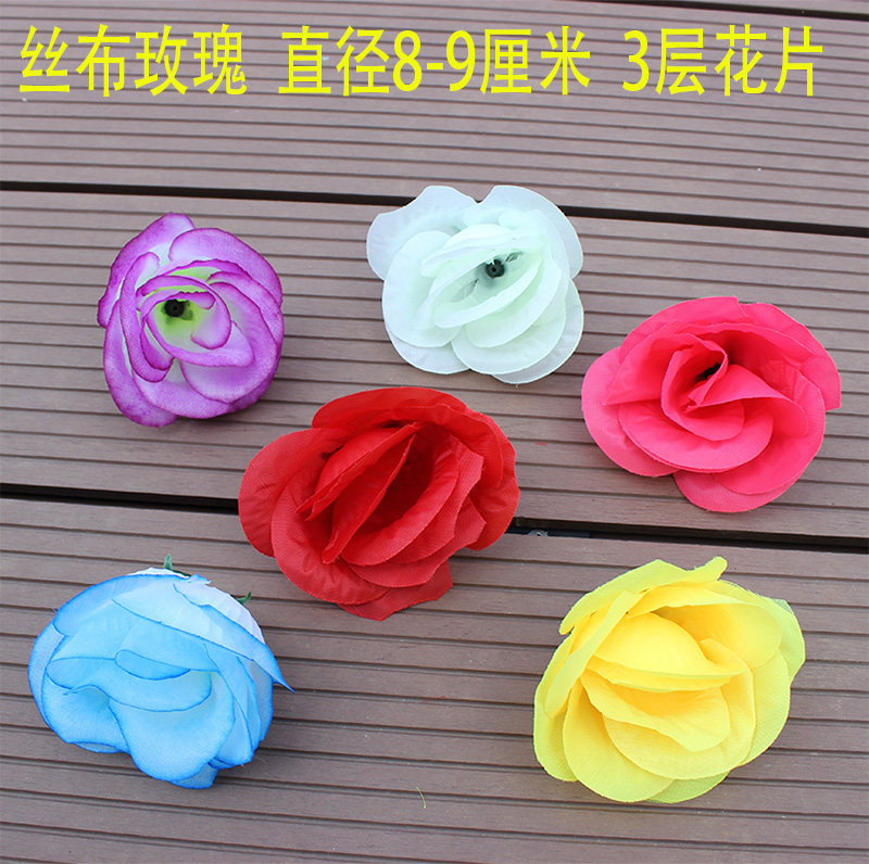 Silk Flowers Single Rose Flower Head Cheap Emulation Rose Clear Flowers Electronic Wreath Decoration Flowers Handmade Flower Arrangement Wholesale