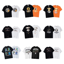Summer day Tide Cards T-shirts APE Apes Loose Casual Pure Cotton Lovers Sleeve Heads Men And Women Round Collar Short Sleeve Blouses
