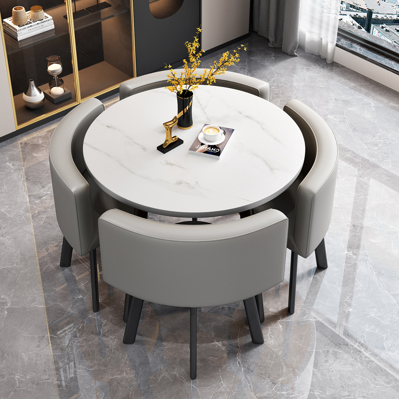 Simple Reception Table and Chair Set, Negotiation Table for Business Use, Store Reception Table and Chairs, Office Leisure Small Round Table