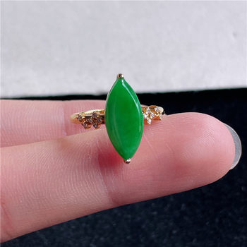New product in september: hongyu jadeite 18k gold inlaid ice waxy stallion horse eye exquisite ring a940911