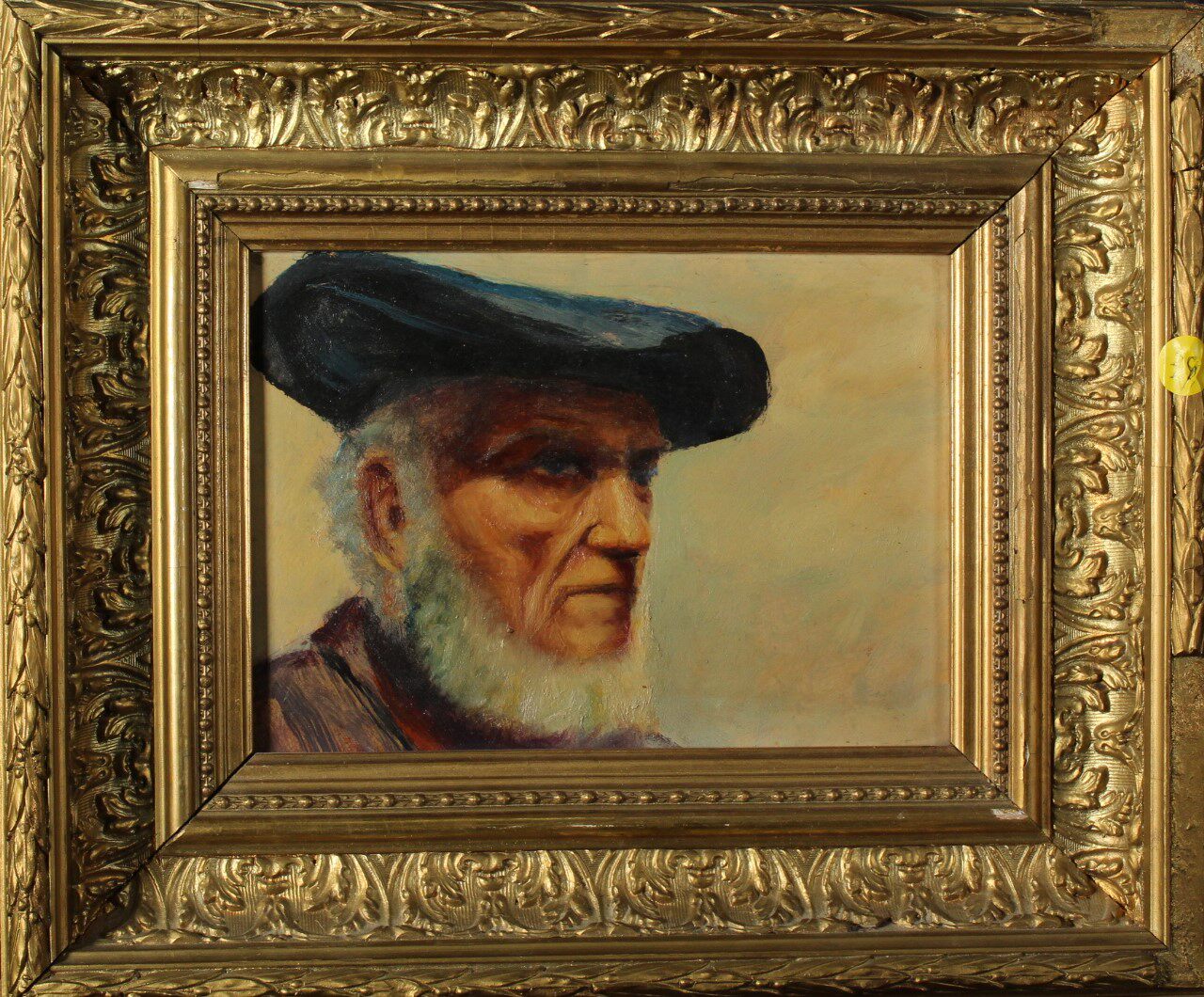 Real Lions Castle Atlantic Furniture Old Oil Painting French Antique Oil Painting about 1920 People's Oil Painting