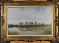 King Lion Castle Western antique oil painting A modern British oil painting by Philip Jackson(1942