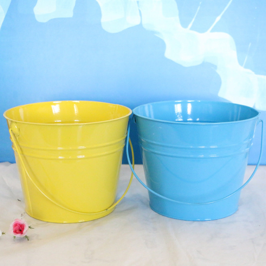Pastoral flower candy color painting baking meal with food barrel rubbish barrel barrel handheld flower bucket