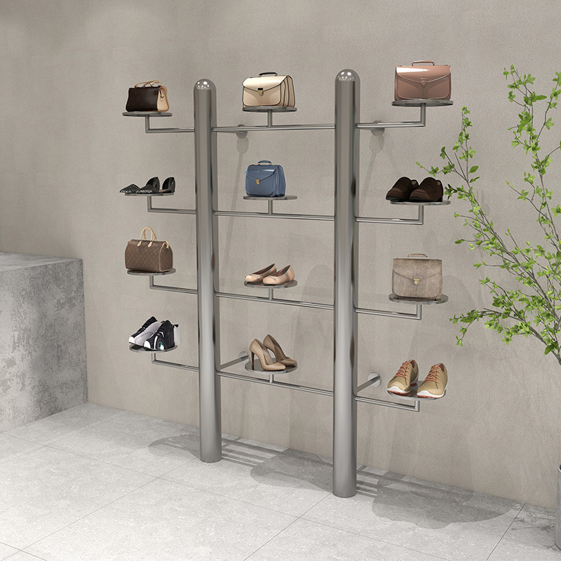 Clothing Store Shoe Rack Show Rack Ground Creative Personality Shoe Store Bag shelf Multi-shelf shelves Stainless Steel-Taobao