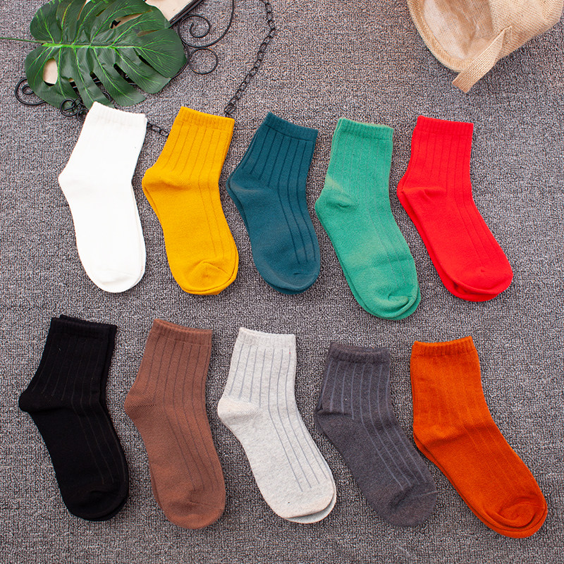 103 stockings children's tube retro college style autumn and winter pure cotton thickened wear-resistant training yoga socks sports socks