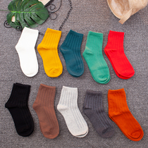 103 stockings childrens tube retro college style autumn and winter pure cotton thickened wear-resistant training yoga socks sports socks