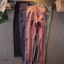 Pockets on both sides of the hip fitness pants women autumn and winter elastic tight quick-drying running sports pants high waist waist waist yoga pants