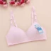 Mùa hè rắn màu cotton cô gái áo ngực không có vành thời kỳ phát triển học sinh trung học thể thao đồ lót kích thước lớn mỏng mẫu cốc đồ lót học sinh Áo ngực ren
