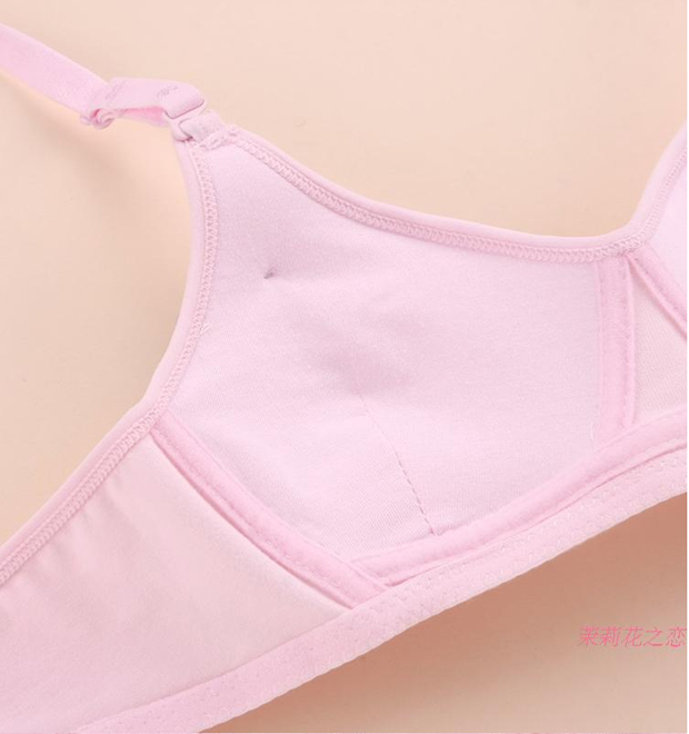 Mùa hè rắn màu cotton cô gái áo ngực không có vành thời kỳ phát triển học sinh trung học thể thao đồ lót kích thước lớn mỏng mẫu cốc ao lót cho con bú